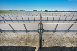 Ground-mounted monofacial solar panels